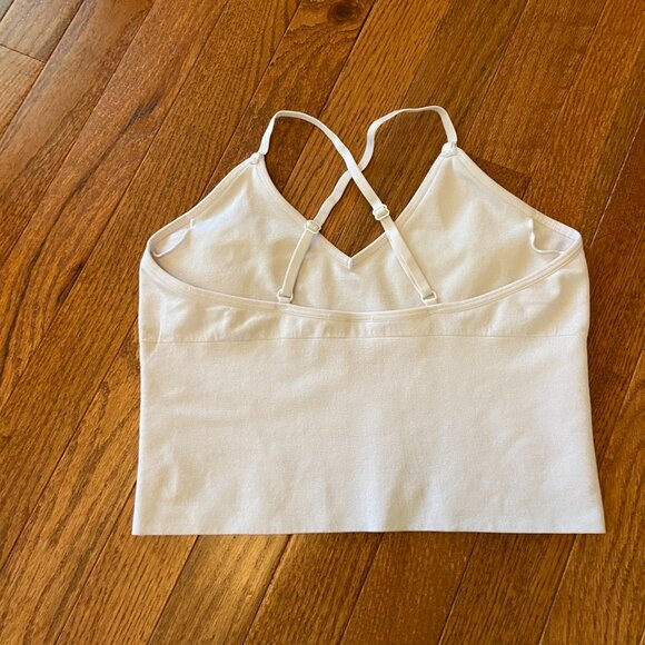 Itzon White Criss Cross Back Top crop top yoga sports bra - Picture 3 of 5